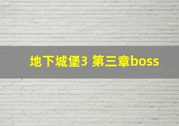 地下城堡3 第三章boss